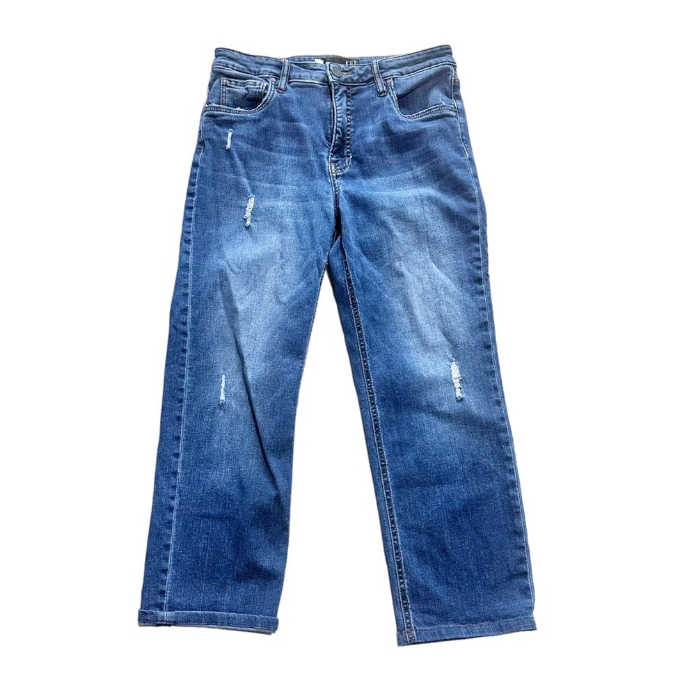 Kut From The Kloth Elizabeth Fab Ankle Straight Leg High Rise Denim Blue Jeans 8 - Picture 3 of 9